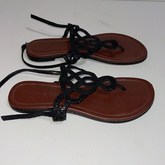 KELLY AND KATIE BLACK "POPPIE" SANDAL SIZE 6.5 - Picture 3 of 4